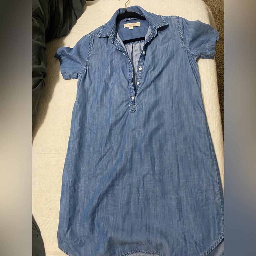 LOFT Denim Short Collar Dress